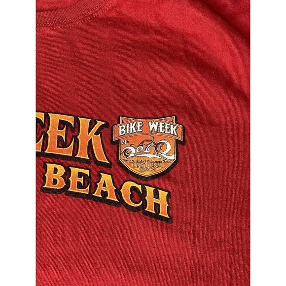 Daytona Beach 2012 Shirt 71st Annual Bike Week Mens XL Red Motorcycle T-shirt - Picture 3 of 11